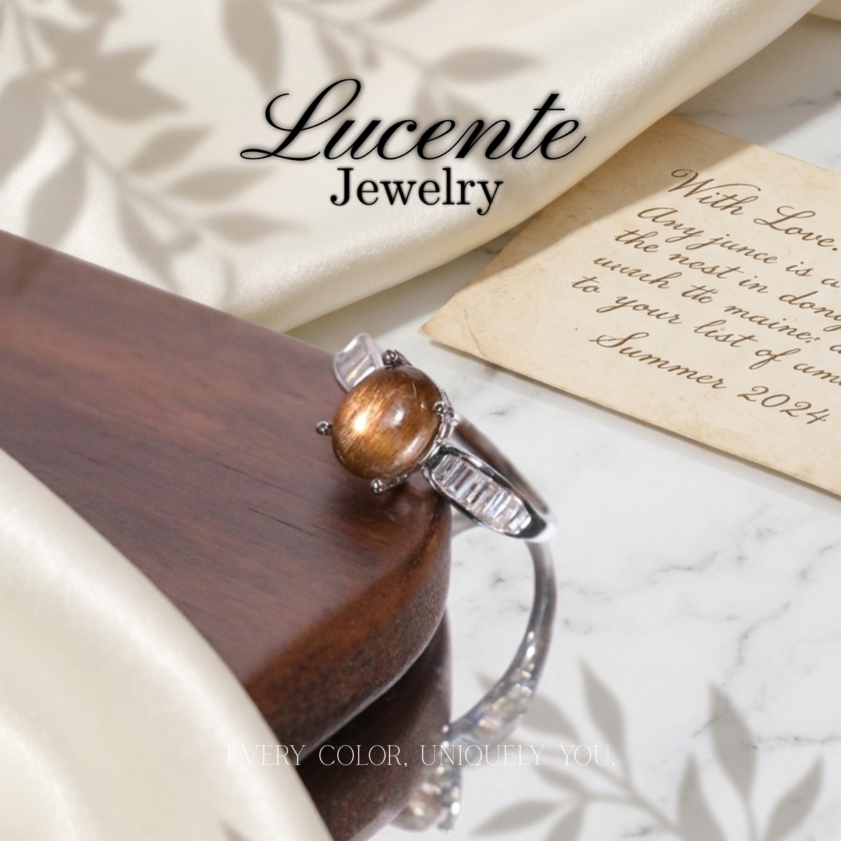 Radiant Copper Rutilated Quartz Statement Ring