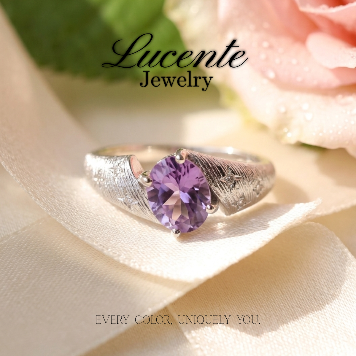 Artisan Lavender Amethyst Crystal Ring