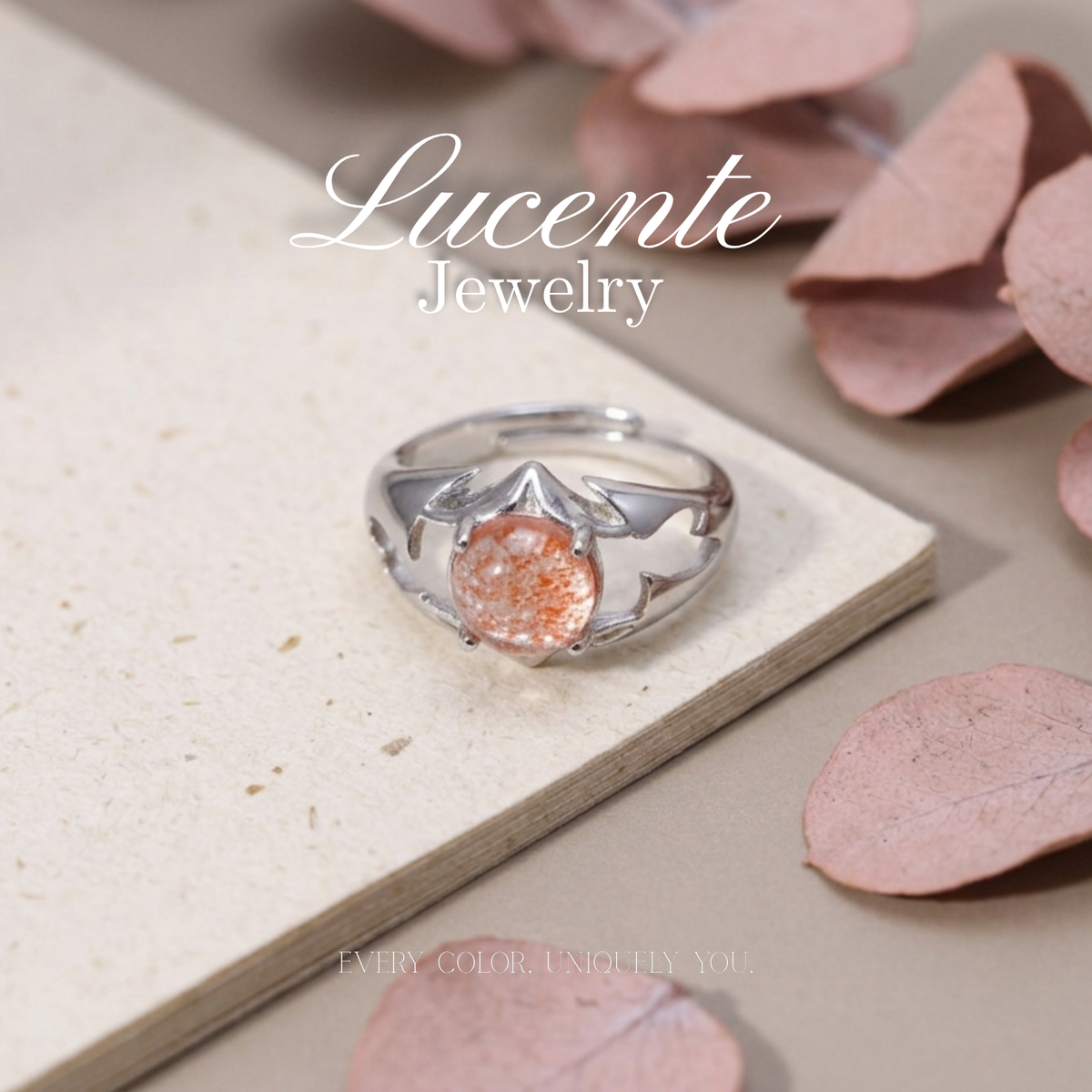 Charming Gothic Arusha Sunstone Dragon Wing Ring