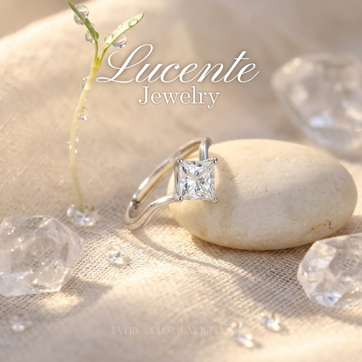 Modern Princess-Cut Moissanite Solitaire Ring
