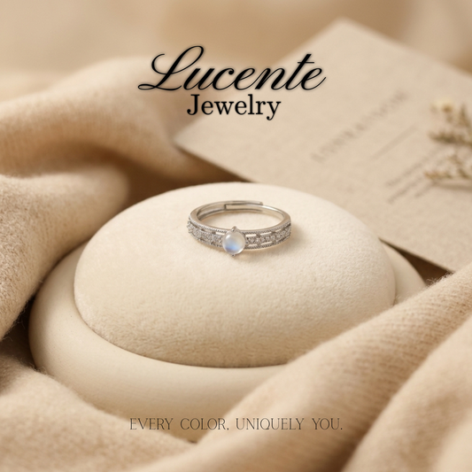 Celestial Moonstone Dainty Ring