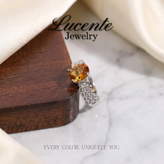Artisan Oval Yellow Gemstone Ring