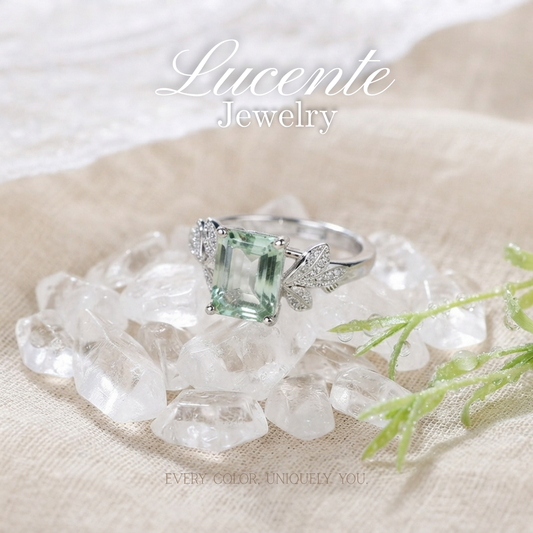 Natural Emerald Cut Clear Quartz Ring