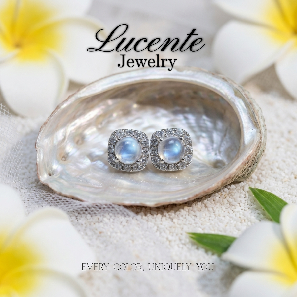 Natural Moonstone Stud Earrings
