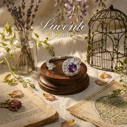 Vintage Rotating Amethyst Cluster Ring