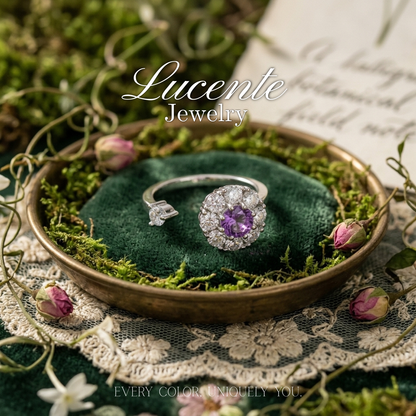 Vintage Rotating Amethyst Cluster Ring