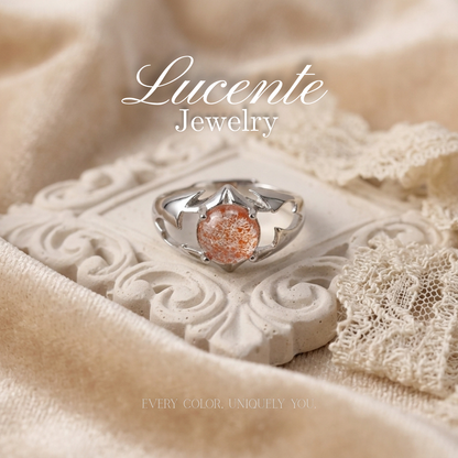 Charming Gothic Arusha Sunstone Dragon Wing Ring