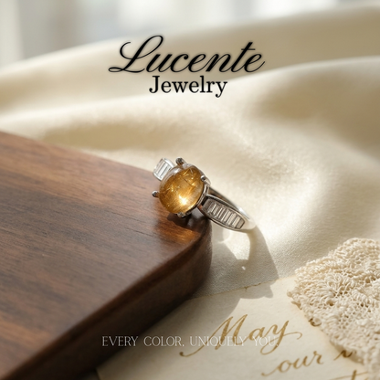 Radiant Copper Rutilated Quartz Statement Ring