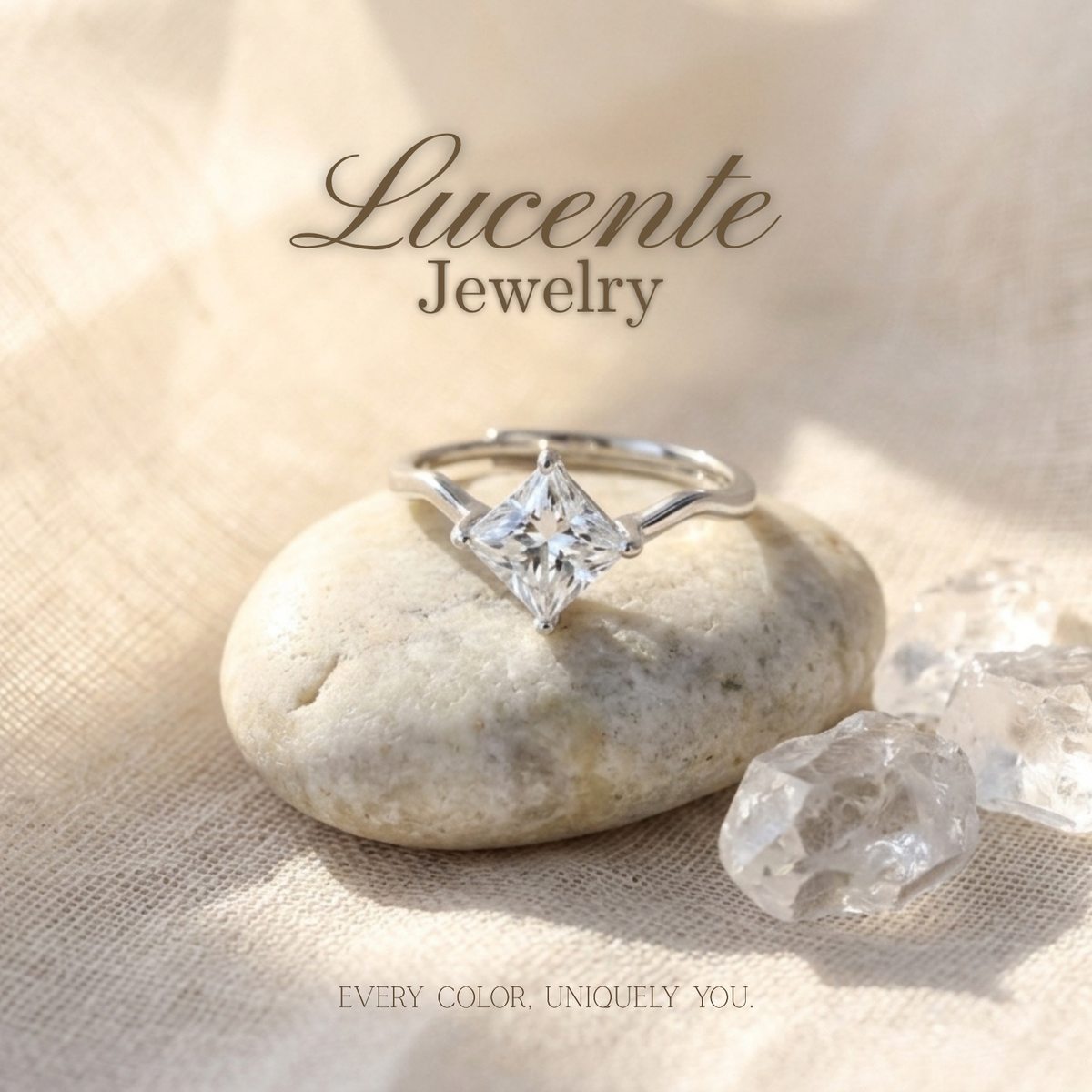 Modern Princess-Cut Moissanite Solitaire Ring